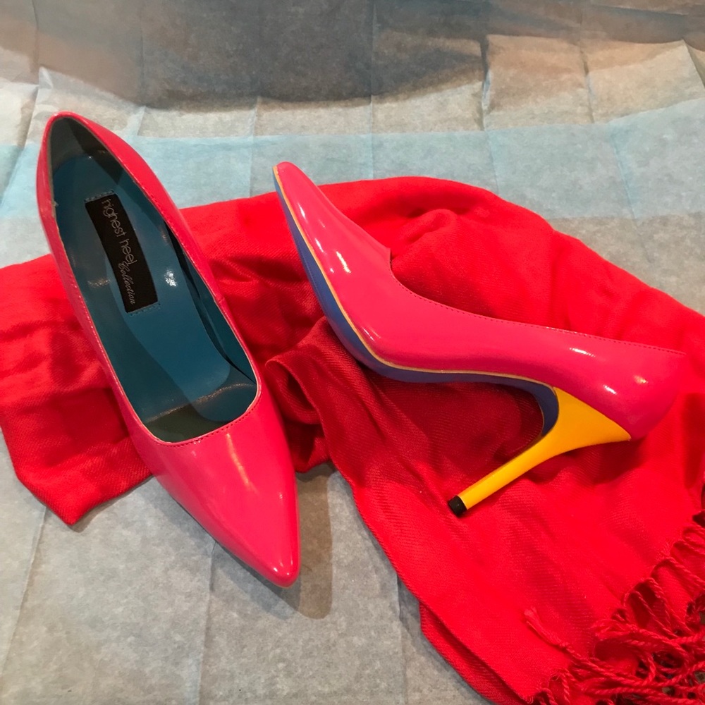 NWT Sexy, Shiny, Tri-Color High Heels-7